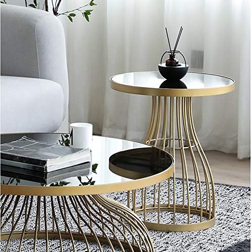 Telephone Table, Black Tempered Glass Side Table Living Room Wrought Iron Cor...