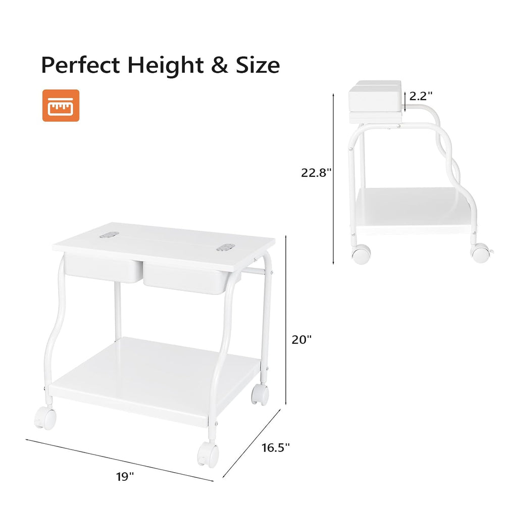 OmySalon Pedicure Cart Foot Bath Trolley, Portable Salon Nail Esthetician Rol...