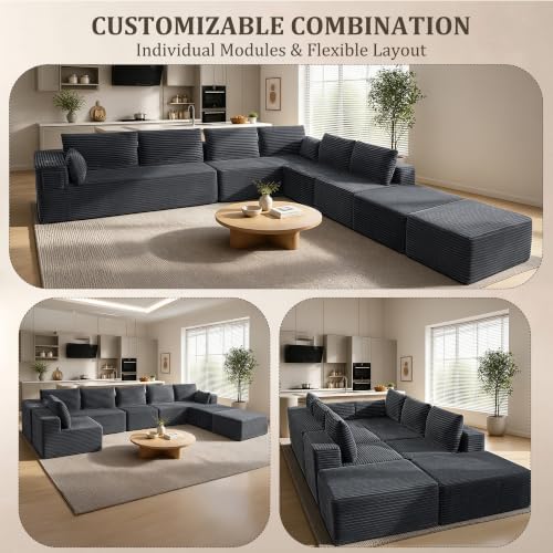 138" Oversized Couch for Living Room, Modular Sectional Couches U Shaped...