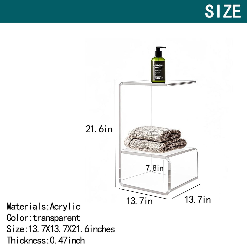 Acrylic End Table for Nightstand,21" H C-Shaped End Table for Living Roo...