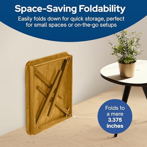 Stakmore Classic Straight Edge Square Wood Folding Table, 32x32, Oak