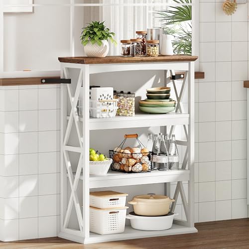 CHOEZON 4-Tier Bookshelf, 42.9" Small Bookcase, Floor Standing Organizer...