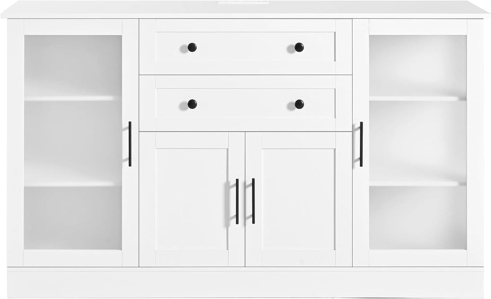 58.3" Modern Buffet Sideboard with 4 Doors & 2 Drawers, Modern Buffe...