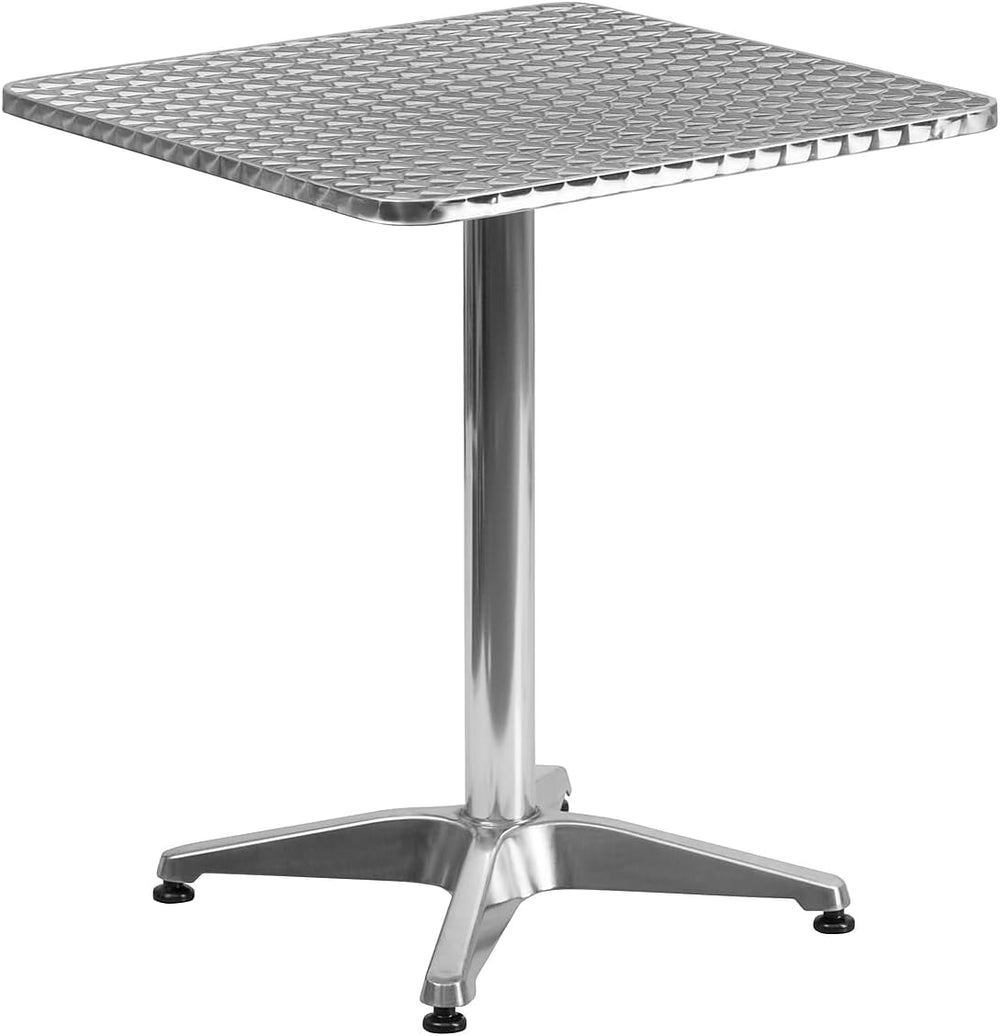 Flash Furniture 23.5 in Aluminum Indoor/Outdoor Square Table with Base