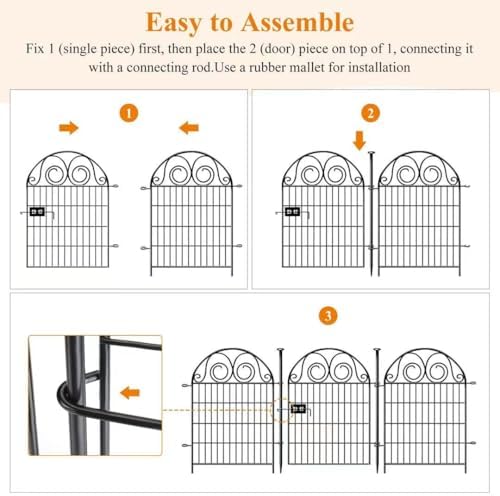 Getlay Garden Fencing 36 Inch High, 22 Panels Total Length 48 Ft(L) Dog Fence...