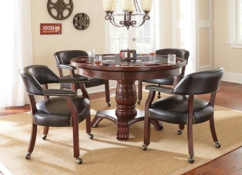 Steve Silver Furniture Tournament Arm Dining Chair with Casters, Upholstered ...