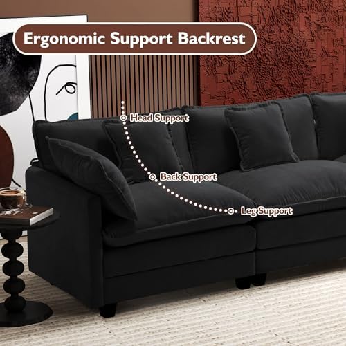 Ihanherry 111.4" L Shaped Modern Sofa Modular Sectional Cloud Couch with...