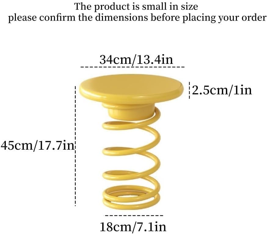 Spring Shaped Minimalist Round Side Table(Color:Red)