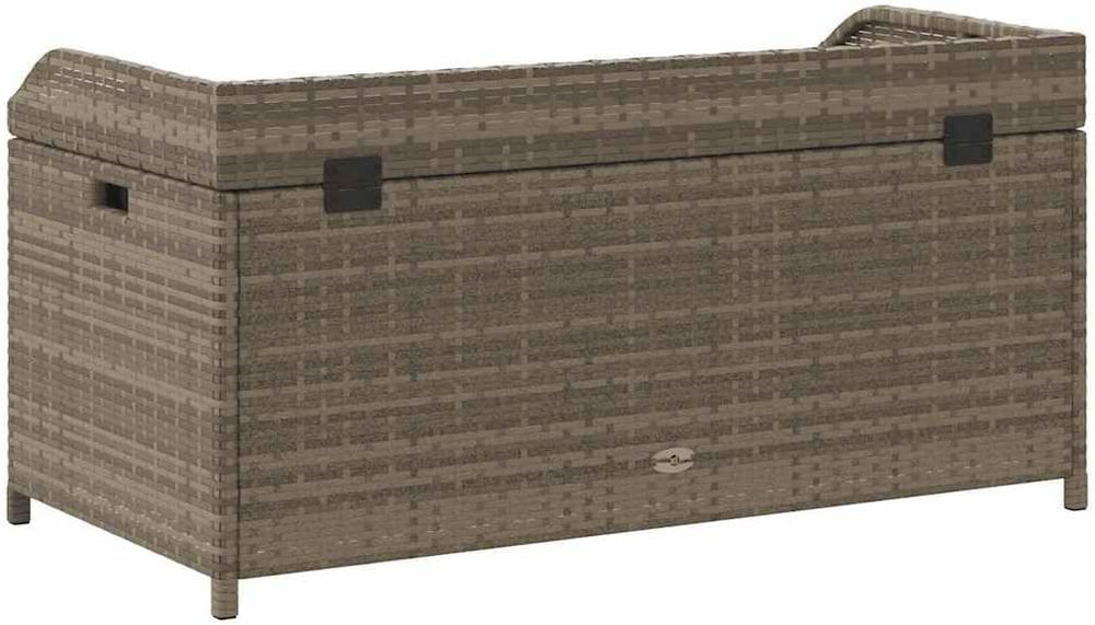 Gray Poly Rattan Patio Storage Bench with Waterproof Bag, 39.4x19.7x20.5 Inch...