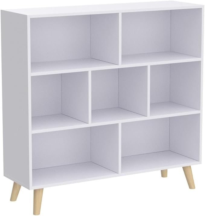 IOTXY Wooden Open Shelf Bookcase - 3-Tier Floorstanding Display Cabinet Rack ...