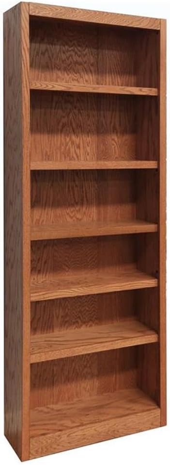 BOWERY HILL 84" Traditional Wood Bookshelf Bookcase with 4 Adjustable Sh...