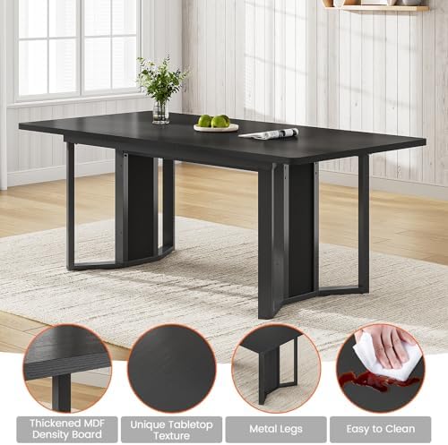 Itaar 5-Piece Dining Table Set for 4-6 People, 63" Extendable Kitchen Ta...