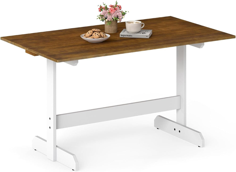 Tangkula 55 Inch Dining Table for 4-6 People, Rectangular Kitchen Table with ...