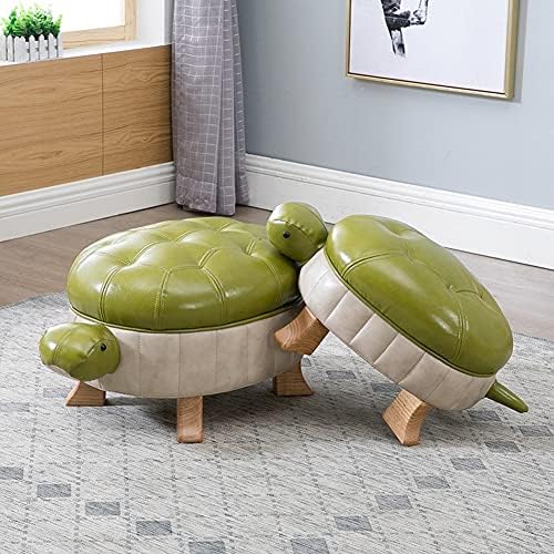 Animal Ottoman Footstool, Turtle Sofa Stool, PU Leather Upholstered Wood Otto...