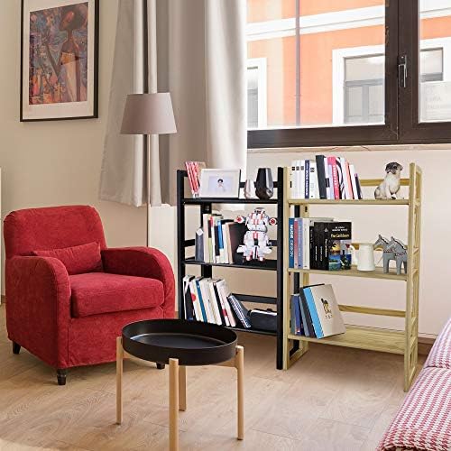 3-Shelf Folding Student Bookcase 20.75" Wide-Natural