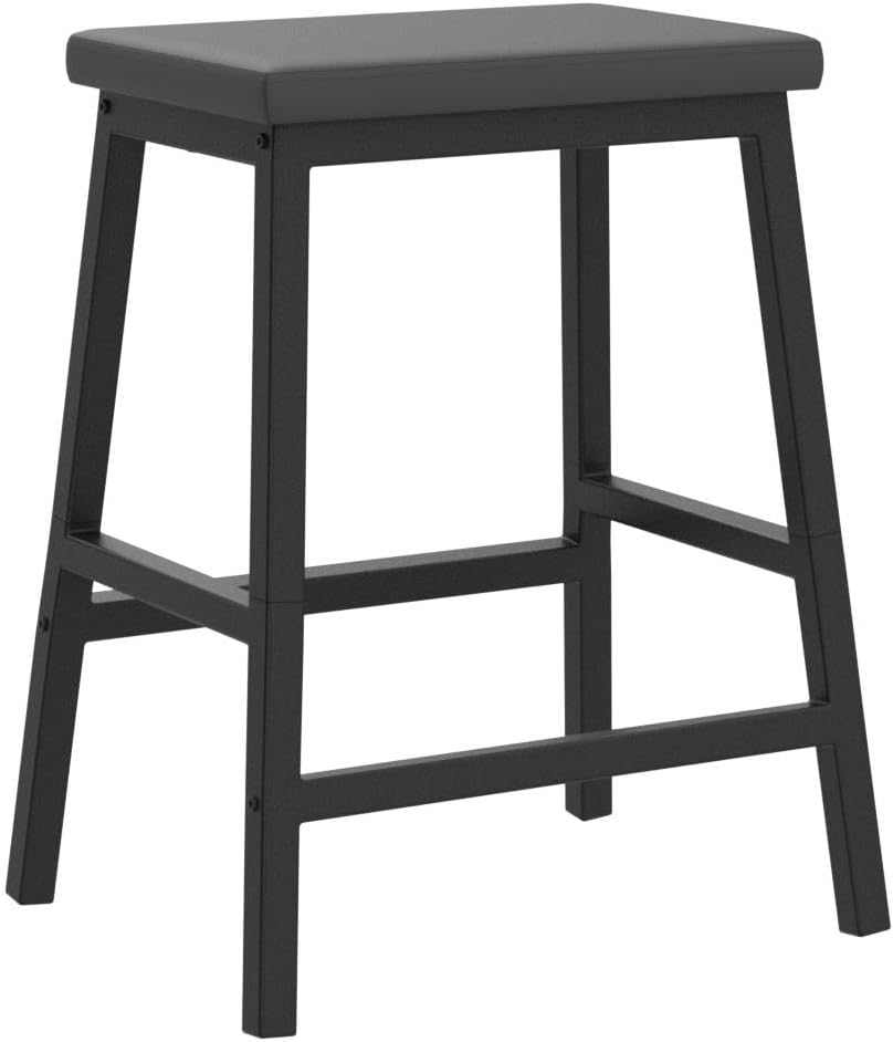 HOOBRO Bar Stools, Set of 2 Bar Chairs, Counter Height Bar Stools, 24 Inch Ba...