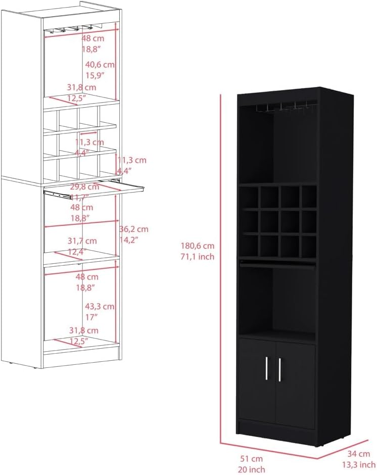 Corner Storage Cabinet, Pantry Sideboard Cupboard Wine Locker for Kitchen Liv...