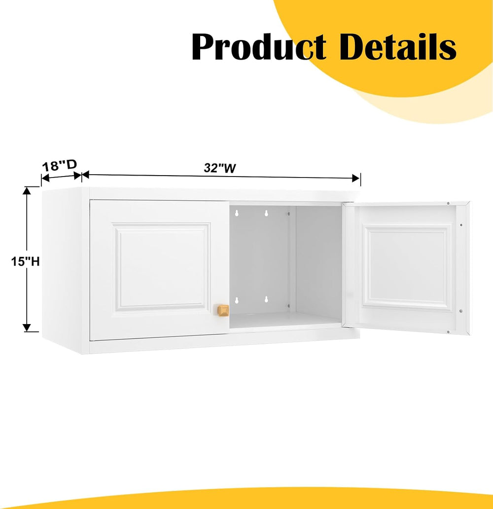 SteeLoong 15”Metal Wall Storage Cabinet,Upper Cabinet for Wardrobe
