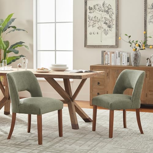 VKNOW Dining Chairs Set of 6, Fabric Dining Chairs, Green