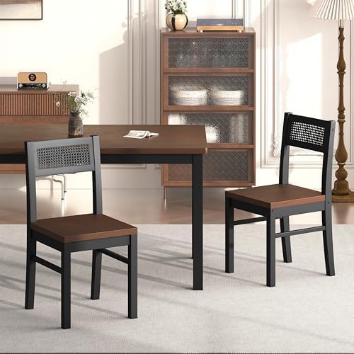 Dining Table Set for 4, Solid Wood Kitchen Table Chairs Set of 4, 43.3” Space...