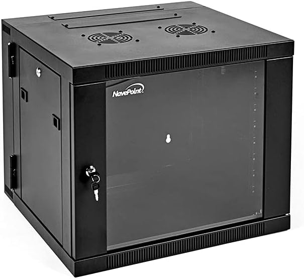 NavePoint 9U Wall Mount Cabinet with Hinged Back - 25.5” Deep, Server Rack En...
