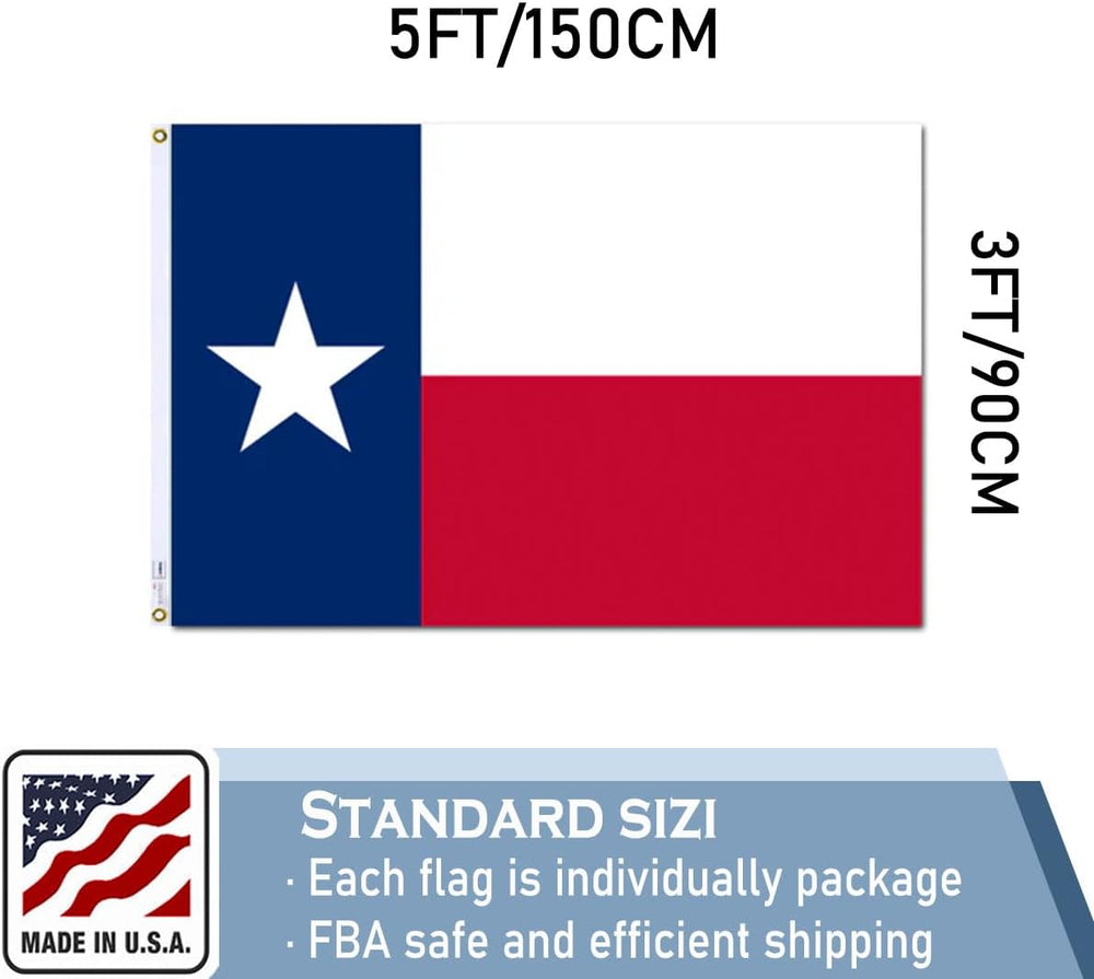 Texas State Flag 3x5 FT Made in The USA- Heavy Duty Vibrant Colors Double Sid...
