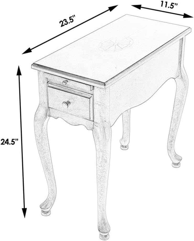 Beaumont Lane Modern Wood Chairside Table, Cherry Finish, 11.5" W x 23.5...