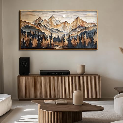 Wood Farmed Canvas Wall Art For Living Room Large Wall Decor For Office Bedro...