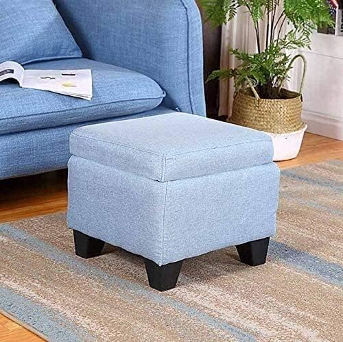 LaseVe Footstool, Linen Cotton Can Be Stored Footstool,Padded Cushion,Square Storage Change Shoe Bench,Living Room Home Decoration Furniture (Color : 3)