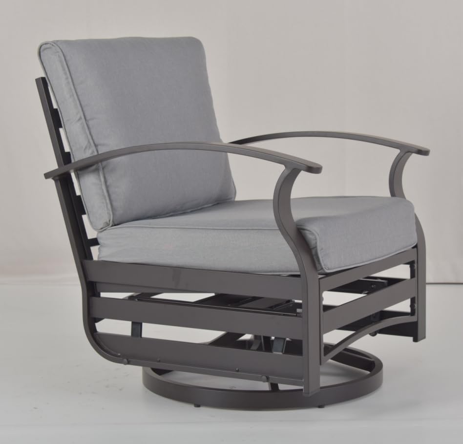 Kurapika 5 Pieces Patio Furniture Set, Outdoor Aluminum Swivel Gliders Rocker...