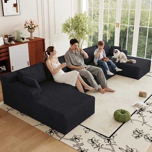 160" U Shaped Cloud Couch, Oversized Modular Sectional Sofa for Living R...