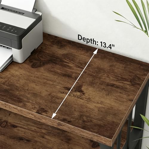 IBF Low Book Shelf, Industrial Horizontal Bookcase, Rustic Brown, 47 Inch