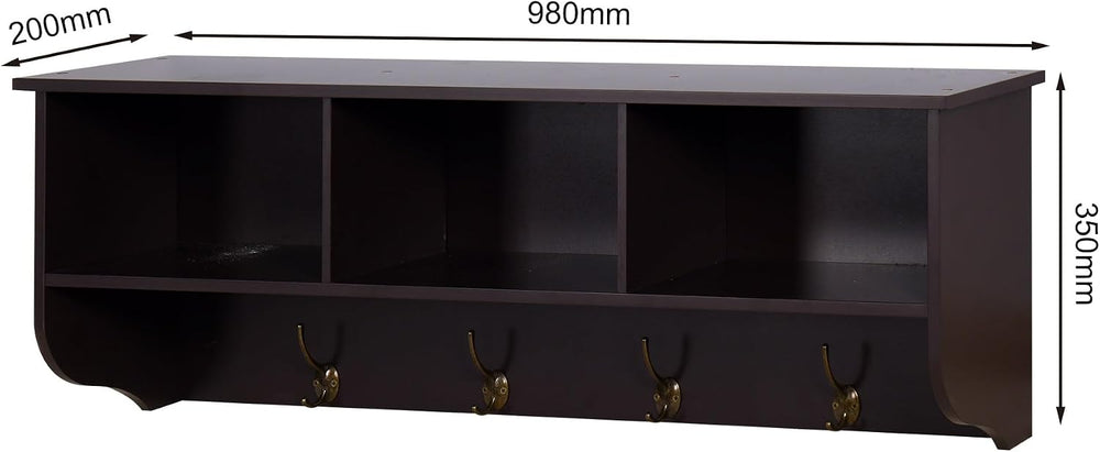 Modern Entryway Wall Mounted Coat Rack, with 4 Dual Hooks Living Room Storage...