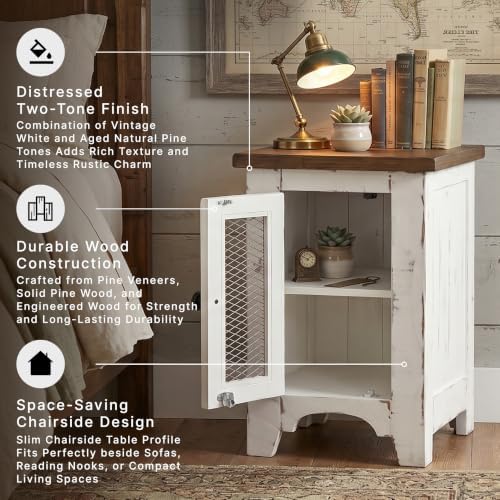 Signature Design by Ashley Wystfield Chairside End Table, Vintage White