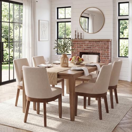 HNY Modern Dining Chairs Set of 6 with Comfortable Back Support, Farmhouse So...