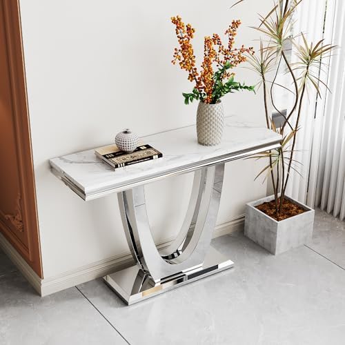 Modern Elegant 2-Piece Living Room Table Set with Faux Marble Top | Includes ...