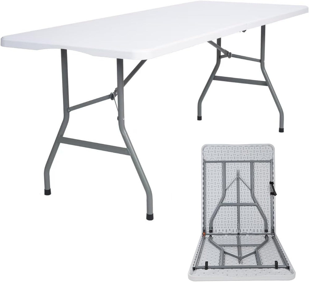 Lakhow 6 FT Folding Table,Outdoor Indoor Plastic Table Portable Square Height...