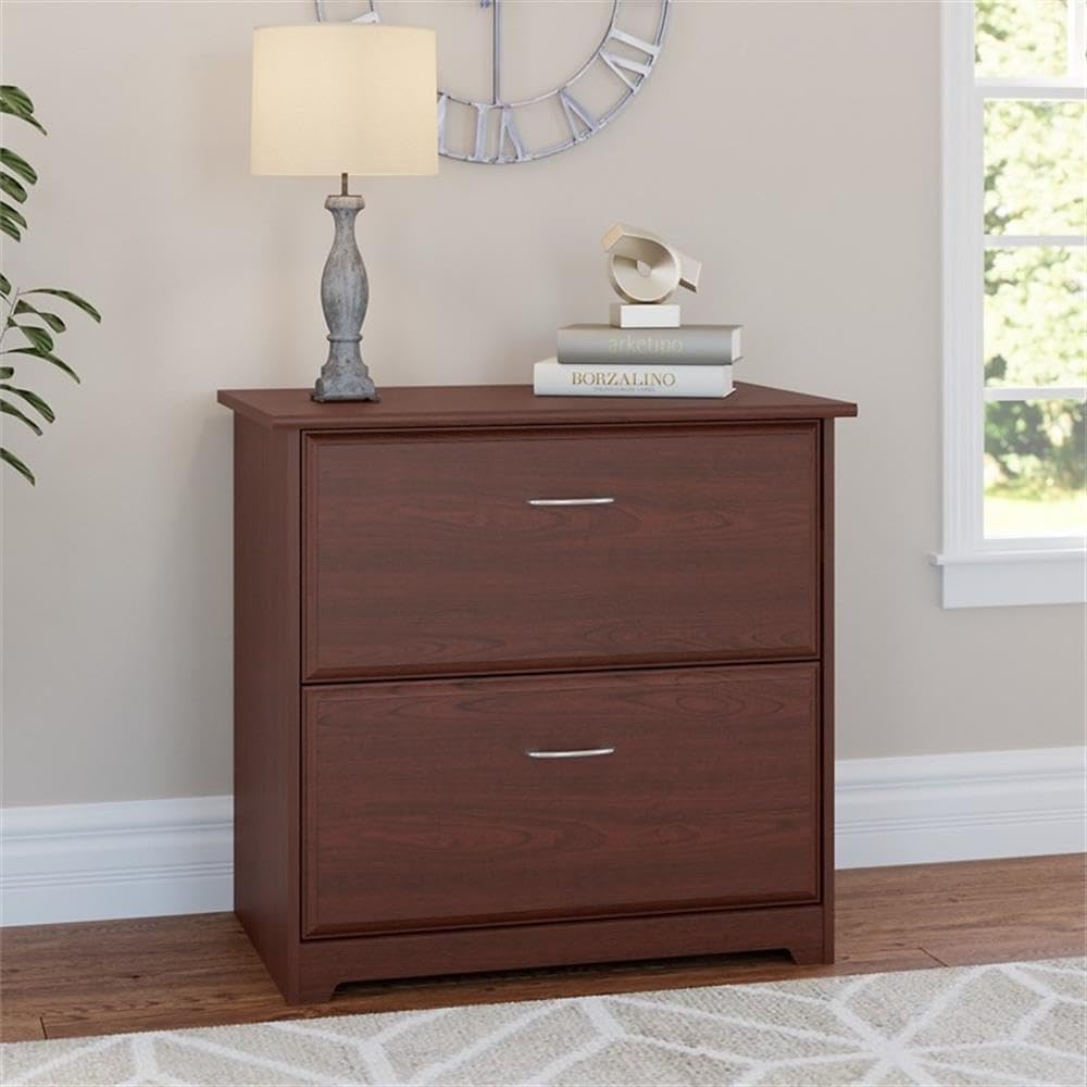 Bush Home Cabot 2 Drawer Lateral File Cabinet in Harvest Cherry, Home Office ...