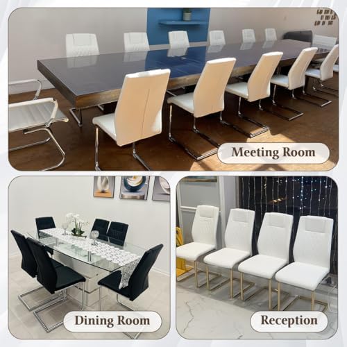 Dining Chairs Set 6, Armless Gray Kitchen Chairs,Waterproof Faux Leather Dinn...