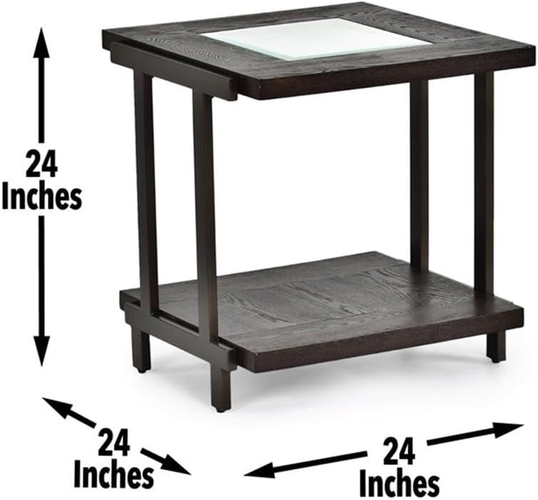Pemberly Row Contemporary 3-Piece Coffee Table Set, Smoky Brown Finish, Ash V...