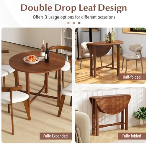 GIANTEX 36" Folding Dining Table for 2-4, Extendable Drop Leaf Kitchen T...
