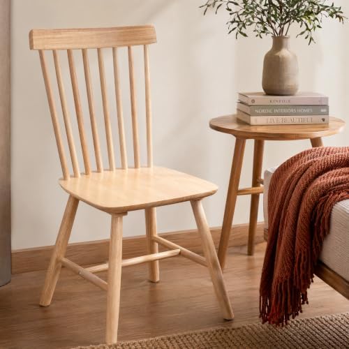 Windsor Dining Chairs Set of 4, Spindle Back Wooden Chairs