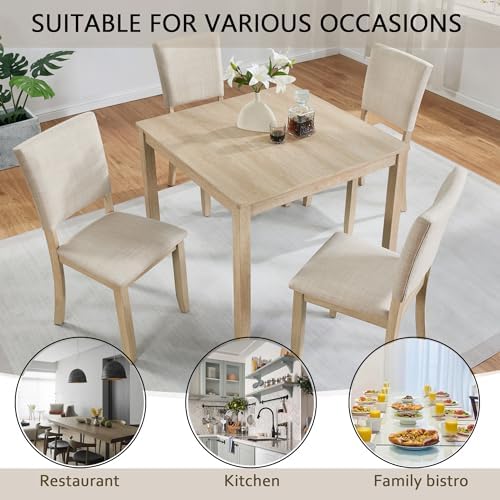 Harper & Bright Designs Modern 5-Piece Wooden Dining Table Set for 4 - Sm...