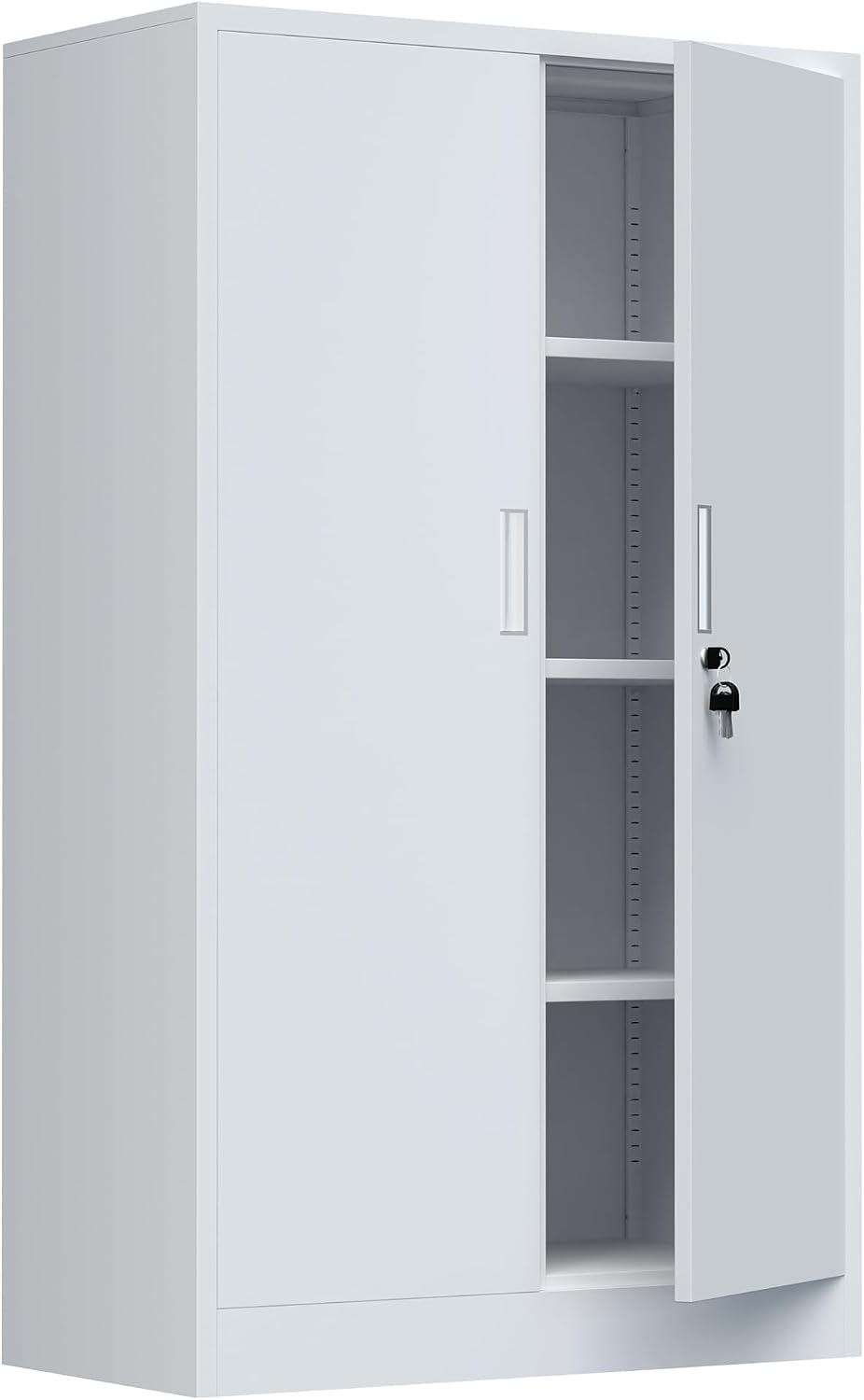 iJINGUR Metal Storage Cabinet with Locking Doors and Adjustable Shelves, 53.5...