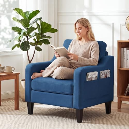 Accent Chairs Set of 2 for Living Room, Mid-Century Upholstered Armchair with...