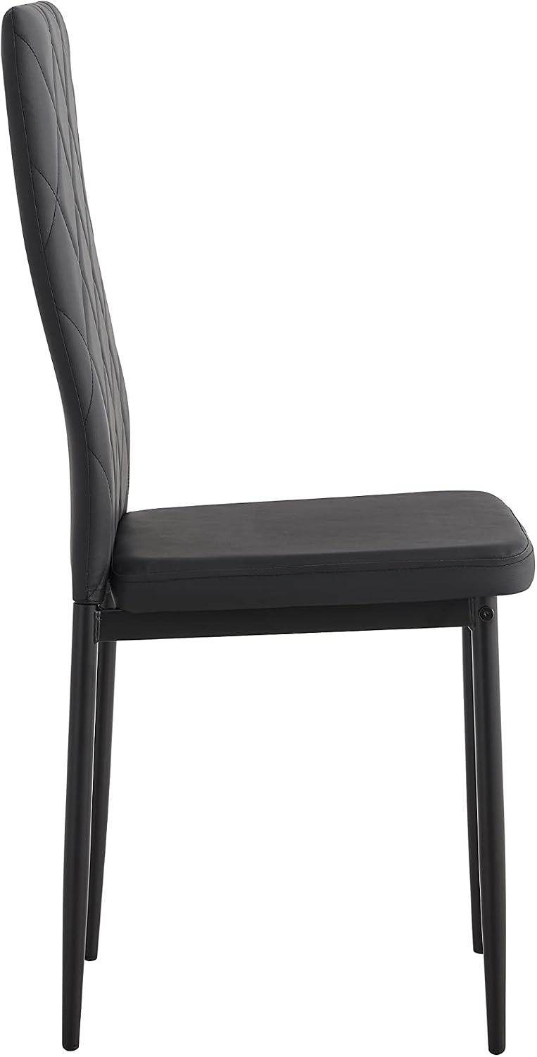 IANIYA Modern Dining Chairs Set of 4, Black Side Dining Room Chairs with Faux...