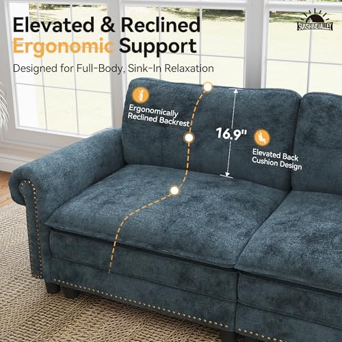 SUNSHINE VALLEY Modular Sectional Sofa Set Living Room 3-Piece Deep Seats | M...