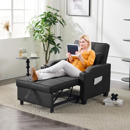 VINGLI Convertible Sleeper Chair Bed, Pull Out Sofa Couch for Living Room | B...