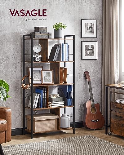 VASAGLE Bookshelf, 5-Tier Bookcase with Open Compartments
