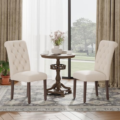MALOL Upholstered Tufted Dining Room Chairs Set of 4, Parsons Kitchen Chairs ...